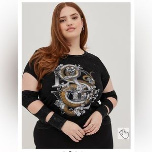 LOVESICK CUTOUT TEE - COTTON SNAKE LOVE WASH BLACK